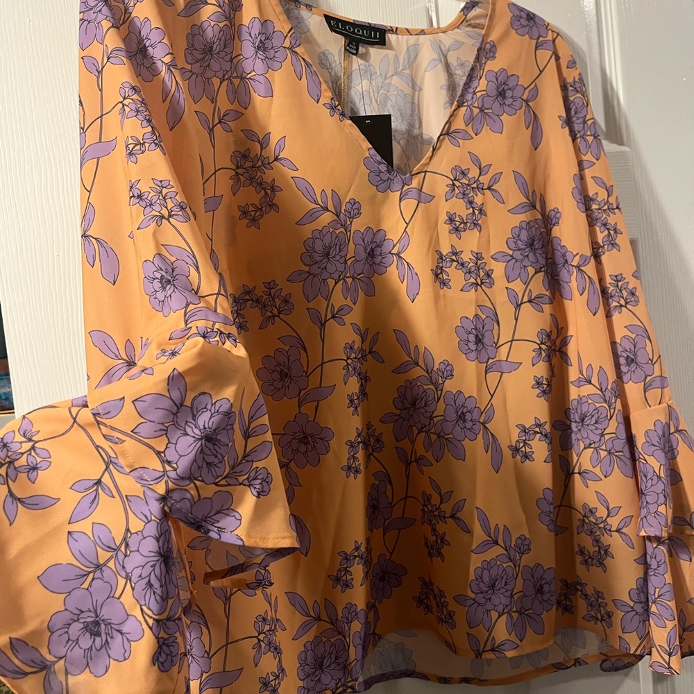 Eloquii Women's Floral Top Sz 18 NWT - Picture 4 of 10